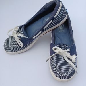 Keds Ortholite Striped Navy Boat Shoes Size 6